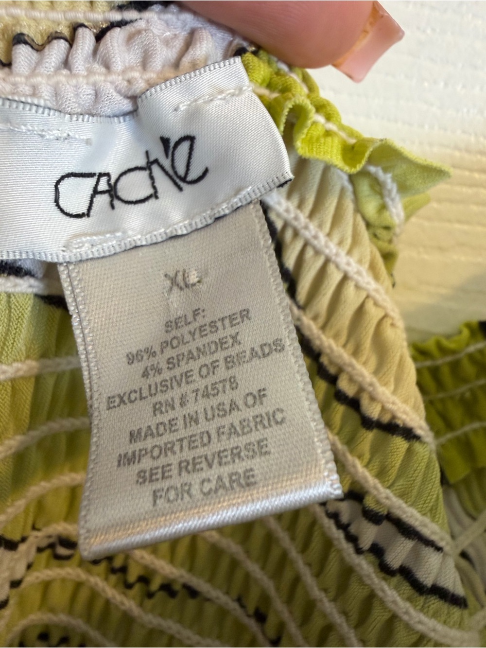 Vintage Cache Tropical Halter Maxi Dress Beaded Y2K USA XL Vacation Resort - Picture 3 of 10